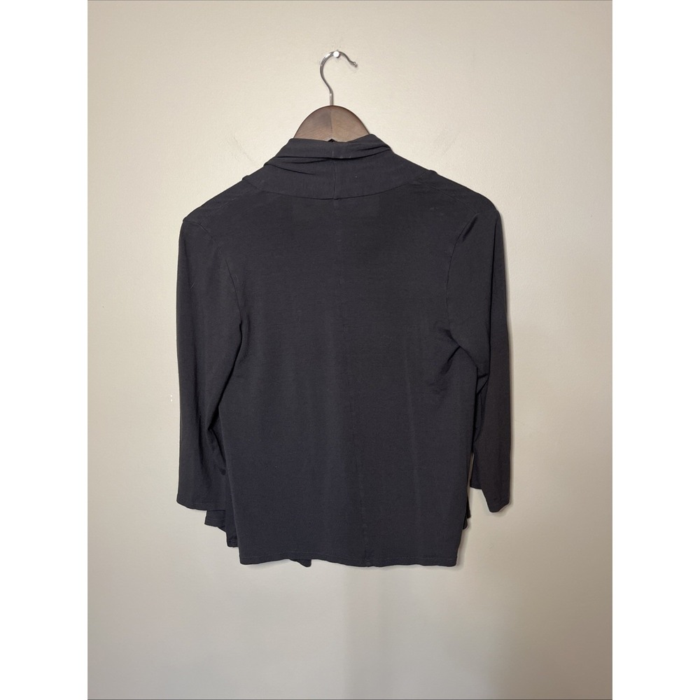 J Jill Open Short Stretch 3/4 Sleeve Cardigan Charcoal‎ Gray Size XS - Picture 2 of 6